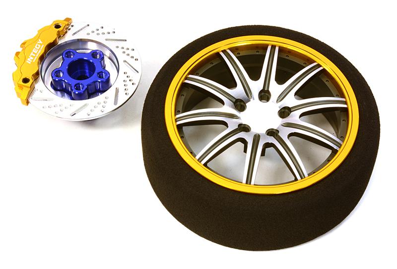 C26906GOLD Billet Machined Alloy 10 Spoke Steering Wheel Set for Traxxas Radio Transmitter - Image 1