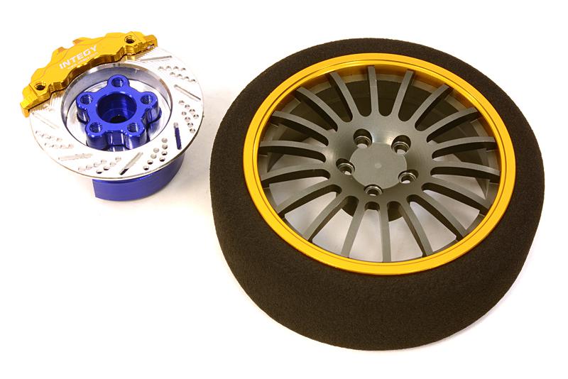 C26910GOLD Billet Machined Alloy 18 Spoke Steering Wheel Set for Traxxas Radio Transmitter - Image 1