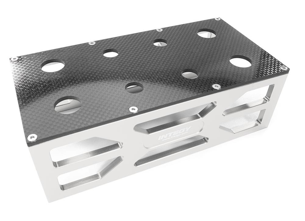 C26920SILVER Alloy HD Composite On-Road Car Stand Workstation for 1/10 & 1/8 Size 198x98x63mm - Image 1