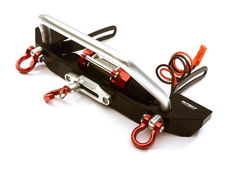 C26990BLACK Realistic High Torque Winch w/ Scale Front Bumper for Axial 1/10 SCX10 II - Image 1