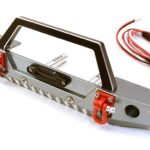 Realistic Alloy Machined Scale Front Bumper w/LED Lights for Axial 1/10 SCX10 II