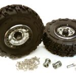 2.2x1.5-in. High Mass Wheel, Tires & 14mm Offset Hubs for 1/10 Crawler OD=128mm