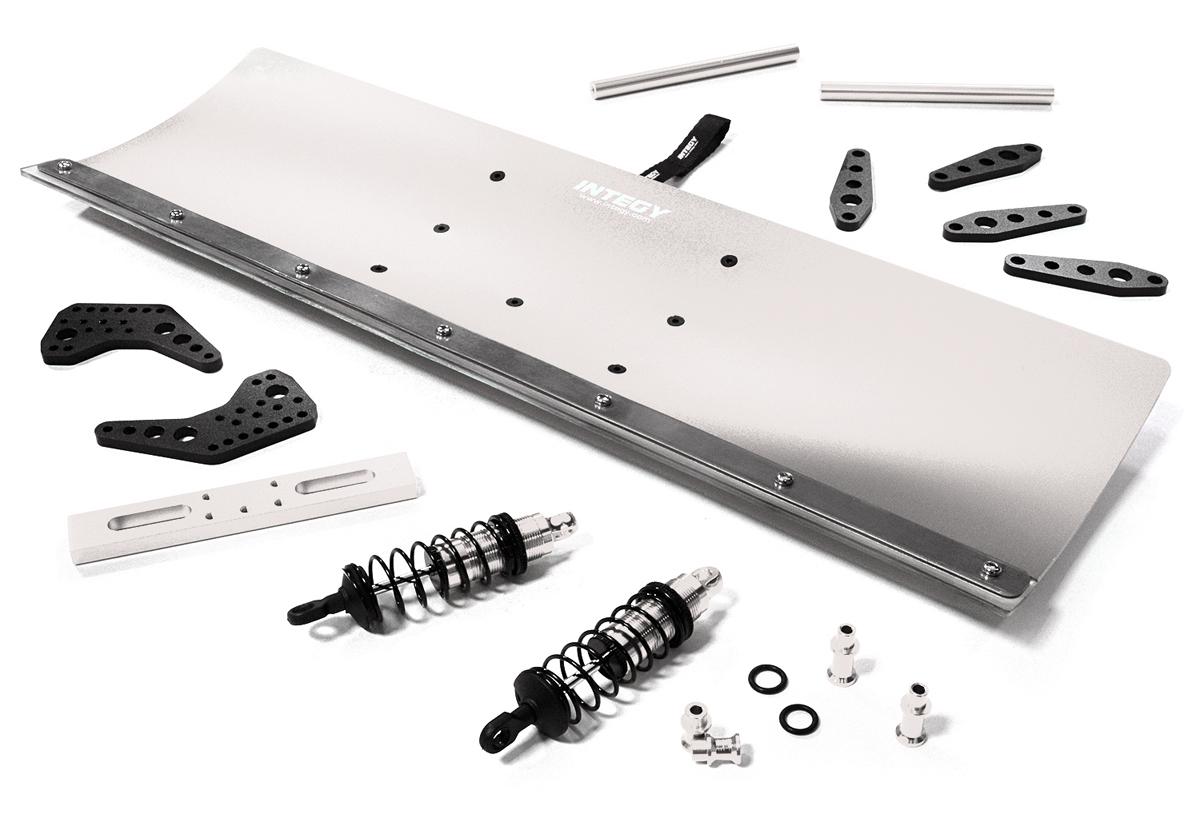 C27059SILVER Alloy Machined Snowplow Kit for Traxxas 1/10 Scale E-Maxx Brushless - Image 1