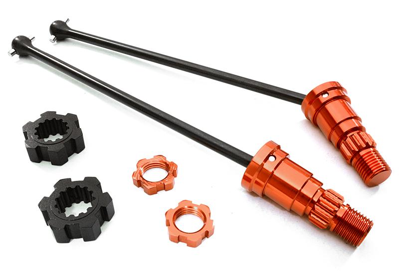 C27070RED Universal Drive Shafts w/ Stub Axles (2) for Traxxas X-Maxx 4X4 7750 7751 - Image 1