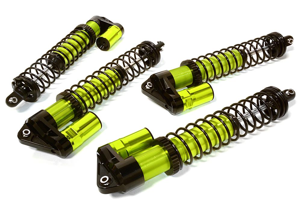 C27097GREEN Billet Machined Piggyback Shock Set (4) for Traxxas X-Maxx 4X4 7761 - Image 1