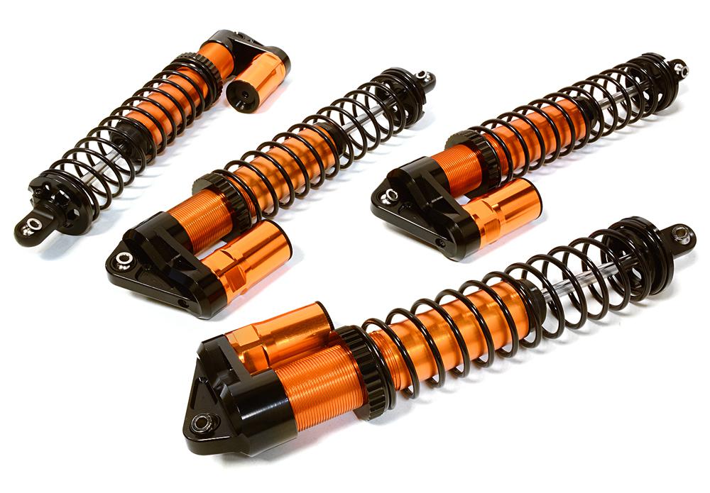 C27097ORANGE Billet Machined Piggyback Shock Set (4) for Traxxas X-Maxx 4X4 7761 - Image 1