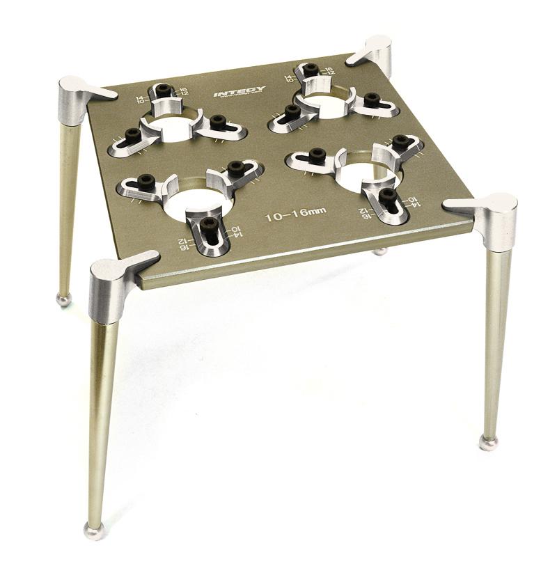 C27104SILVER Team Workstation & Shock Rebuild Stand for Shock Size 10mm-16mm - Image 1