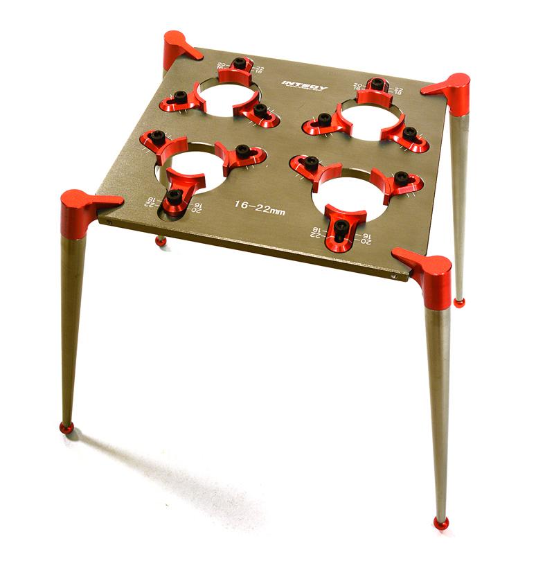 C27106RED Team Workstation & Shock Rebuild Stand for Shock Size 18mm-23mm - Image 1