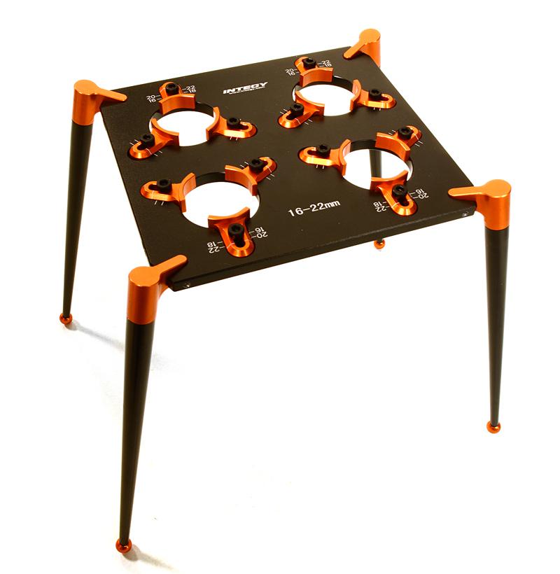 C27107ORANGE Team Workstation & Shock Rebuild Stand for Shock Size 18mm-23mm - Image 1