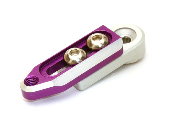 C27143PURPLE Alloy Machined Adjustable length Servo Horn 23T for KO & JR Servo (r=20-27mm) - Image 1