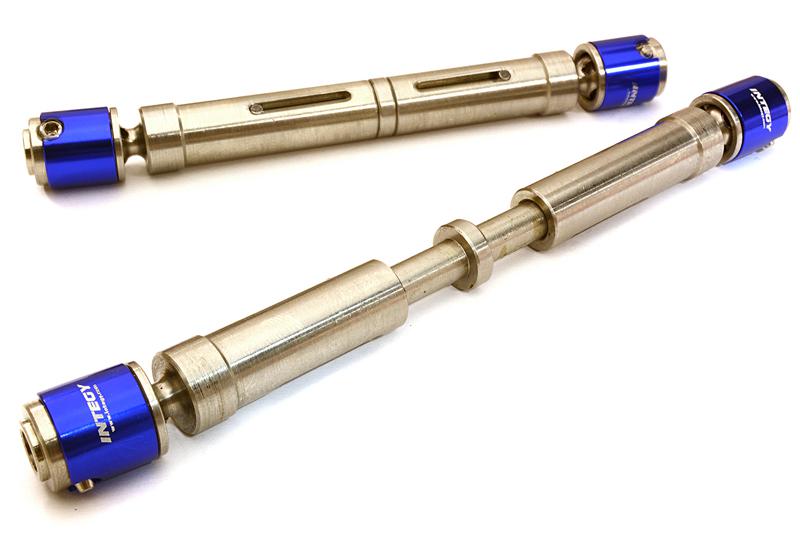 C27169BLUE Billet Machined Steel Center Drive Shaft Set for SCX-10 Dingo, Honcho & Jeep - Image 1