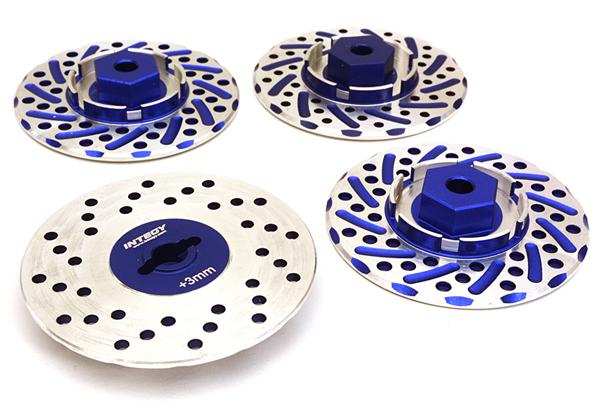 C27170BLUE Alloy 44mm Brake Disc 12mm Hex +3 Offset for 1/10 Size RC Drift - Image 1