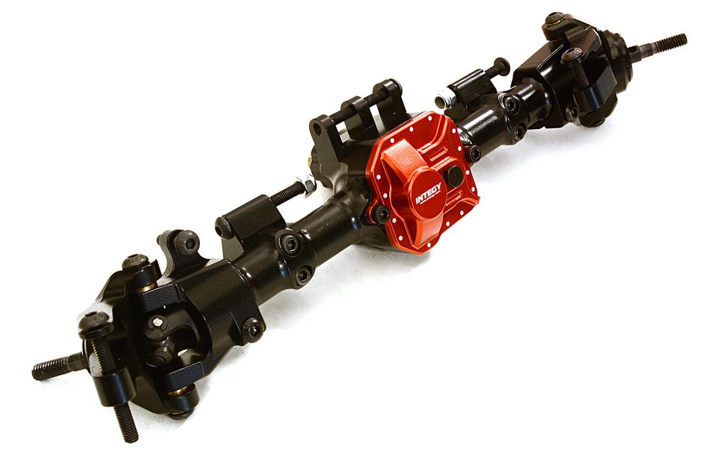 C27213BLACK Billet Machined Complete Front Axle Assembly w/Internals for 1/10 SCX10 II 90046 - Image 1