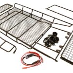 Realistic Full Roof Rack 335x182x42mm w/LED Lights for 1/10 D90 Gen-2 Scale Body