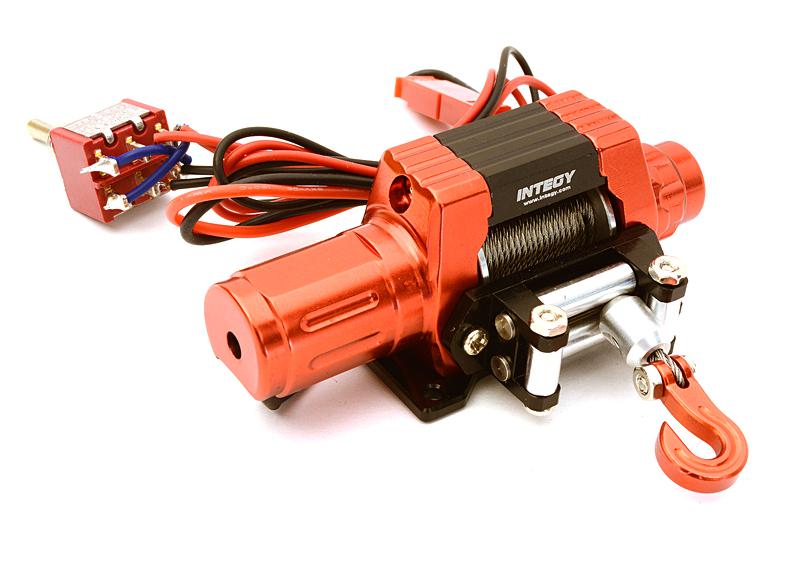 C27277RED Billet Machined T10 Realistic High Torque Mega Winch for Scale 1/10 Rock Crawler - Image 1