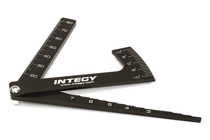 C27287BLACK Aluminum Alloy Ruler, Ride Height 1.5-to-7mm & Camber Gauge for 1/10 Drift & TC - Image 1