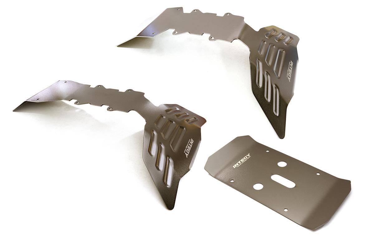 C27478GREY Stainless Steel (Coated) Skid Plate Kit for Traxxas 1/10 E-Maxx - Image 1