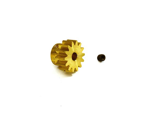 C27566 0.125 Bore 0.8 Pitch Metal Pinion Gear 14T (Brass) - Image 1