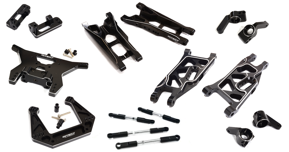 C27629BLACK Billet Machined Alloy Suspension Kit for 1/10 Stampede 2WD, Rustler 2WD, Bigfoot - Image 1