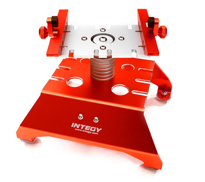 C27651RED Alloy Car Stand Workstation for Axial 1/10 SCX-10, RR10 Bomber & Wraith - Image 1