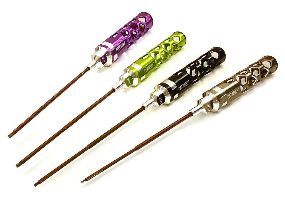 C27806COLOR Precision Tool Allen Hex (4) Wrench Set 0.05 1/16 5/64 3/32 with 120mm Shank - Image 1