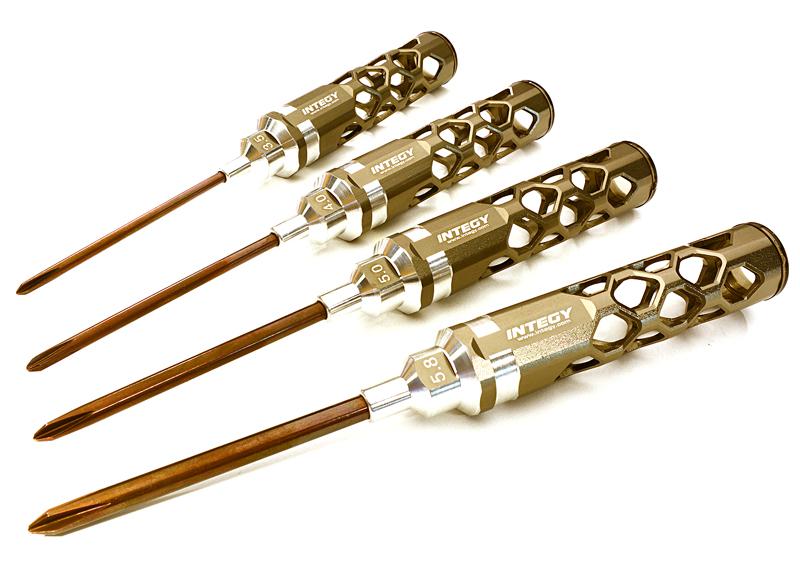 C27816GREY Precision Tool #1 #2 Phillips Head (4) Driver Set with Shank OD (3.5-to-5.8mm) - Image 1