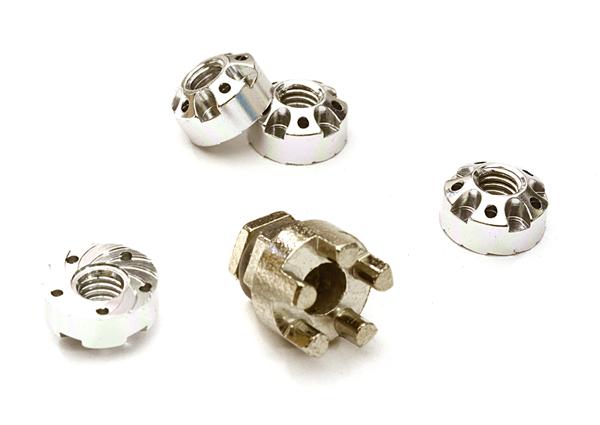 C27947SILVER Realistic Billet Machined M4 Size Wheel Nut for Traxxas 1/10 - Image 1
