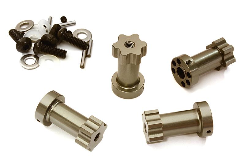 C28018GUN 12mm Hex Extended Wheel (4) Hub 25mm Thick for Most Traxxas 1/10 - Image 1