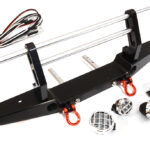 Realistic Silver Front Alloy Bumper with LED for Traxxas TRX-4 w/ 43mm Mount