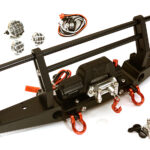 Realistic Front Alloy Bumper w/ Winch & LED for Traxxas TRX-4 w/ 43mm Mount