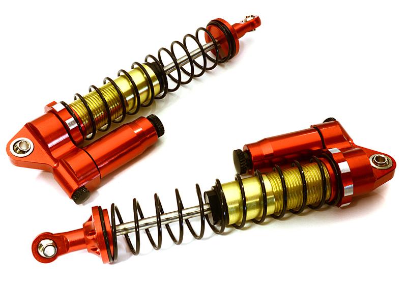 C28073RED Rebound Adj Piggyback Shock (2) for Axial 1/10 & Off-Road Scale Crawler(L=134mm) - Image 1