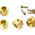 12mm Hex Wheel (4) Hub Brass 8mm Thick (+3mm Offset) for Traxxas TRX-4 Crawler