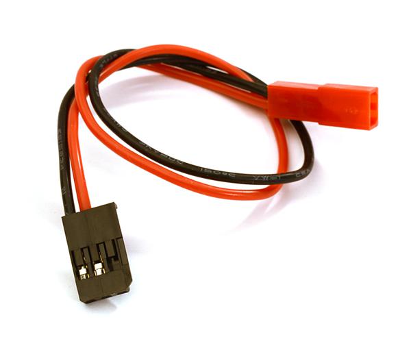 C28101 200mm Red Silicone Wire JST 2 Pin to FUT Male Plug Wire Harness Adapter - Image 1