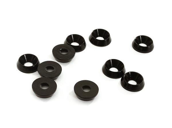 C28129BLACK Billet Machined M3 Size Color Concave Alloy Washer Kit 10pcs - Image 1