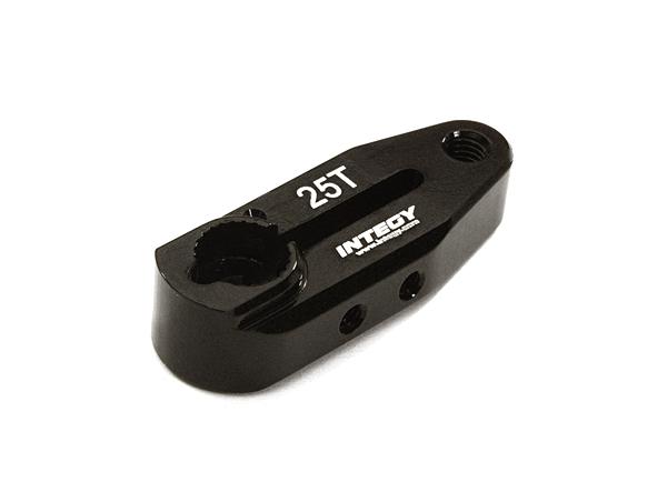 C28142BLACK Billet Machined Alloy Servo Horn 25T for Futaba Type Servo (r=20mm) - Image 1