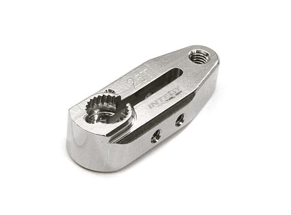 C28142SILVER Billet Machined Alloy Servo Horn 25T for Futaba Type Servo (r=20mm) - Image 1