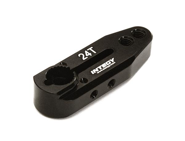 C28144BLACK Billet Machined Alloy Servo Horn 24T for Hitec Type Servo (r=20, 24mm) - Image 1