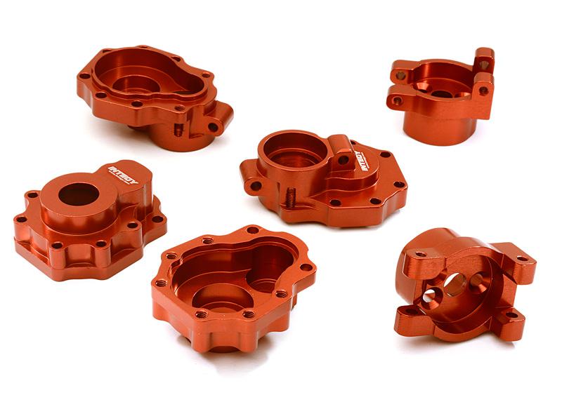 C28153RED Billet Machined Alloy Rear Portal Drive Housing Set w/ Mount for Traxxas TRX-4 - Image 1