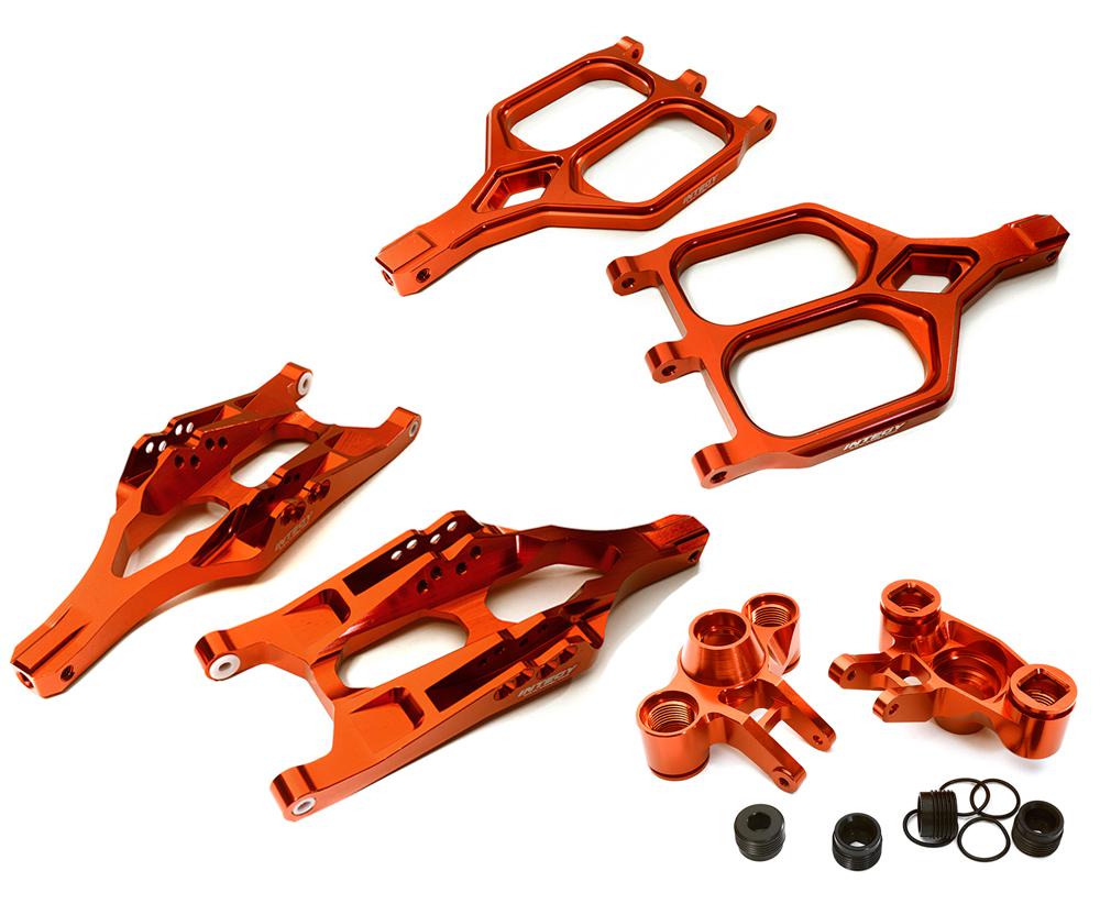 C28156RED Billet Machined Front Suspension Set for 1/10 T-Maxx/E-Maxx 3903/5/8, 4907/8 - Image 1