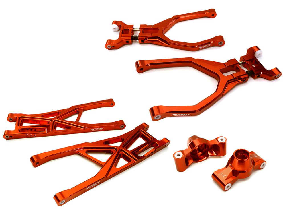 C28158RED Red Billet Machined Rear Suspension Upgrade for Traxxas 1/10 Scale Summit 4WD - Image 1