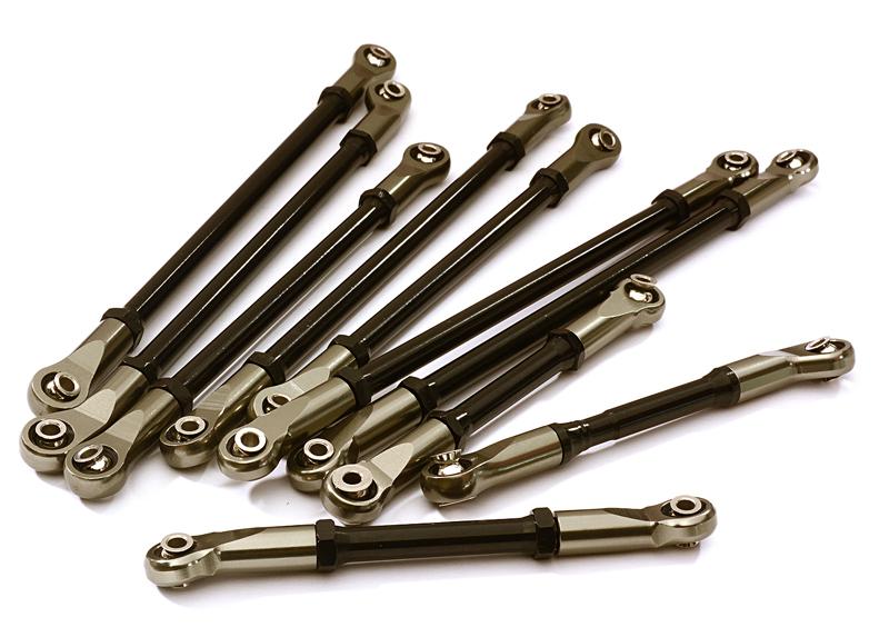 C28195GREY Alloy Machined Steering & Suspension Linkage Set(10) for 1/10 TRX-4 (12.8-in WB) - Image 1
