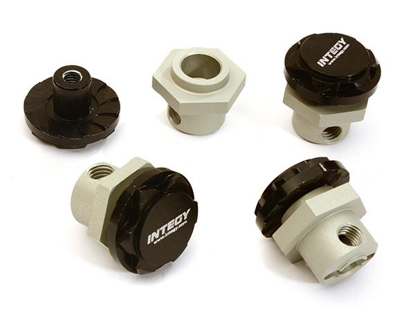 C28221BLACK Billet Machined 17mm Hex Wheel Hub +6mm Offset (4) for TRX 1/10 Slash & Stampede - Image 1