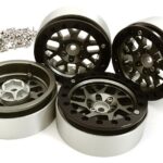 Billet Machined 2.2 Size 14 Spoke Wheels w/ +3 Adapters for Traxxas TRX-4