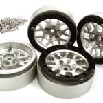 Billet Machined 2.2 Size 14 Spoke Wheels w/ +3 Adapters for Traxxas TRX-4