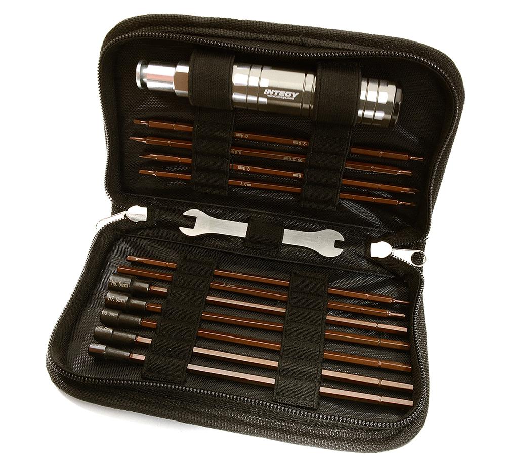 C28340GREY Race Edition Combo Size 13pcs Competition Tool Set w/ Carrying Case for RC - Image 1