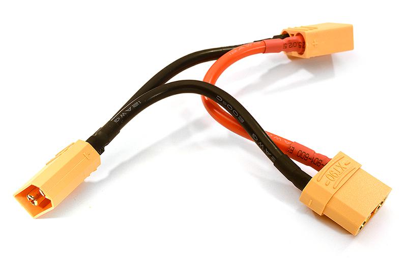 C28376 Serial Battery Cable w/ XT90 Plugs 12AWG 10cm - Image 1