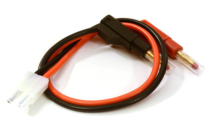 C28382 Tamiya Type Charge Cable 14AWG 30cm Wire Harness w/ Banana Plugs Charging Jack - Image 1
