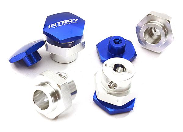 C28451BLUE Billet Machined 17mm Wheel Adapters (4) for Traxxas 1/10 Stampede 4X4 - Image 1