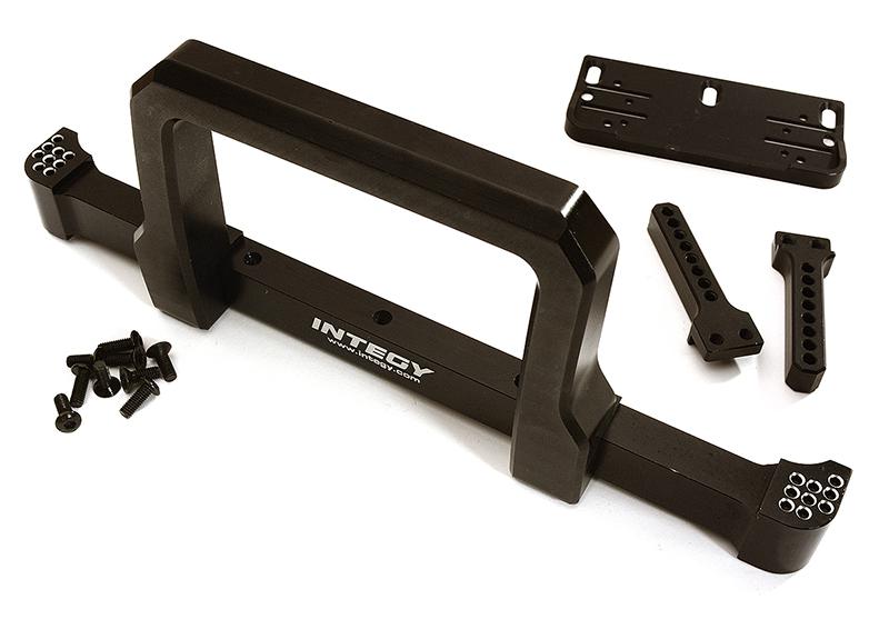 C28482BLACK Realistic Front Alloy Bumper w/ Motorized Winch Mount for Traxxas TRX-4 Defender - Image 1