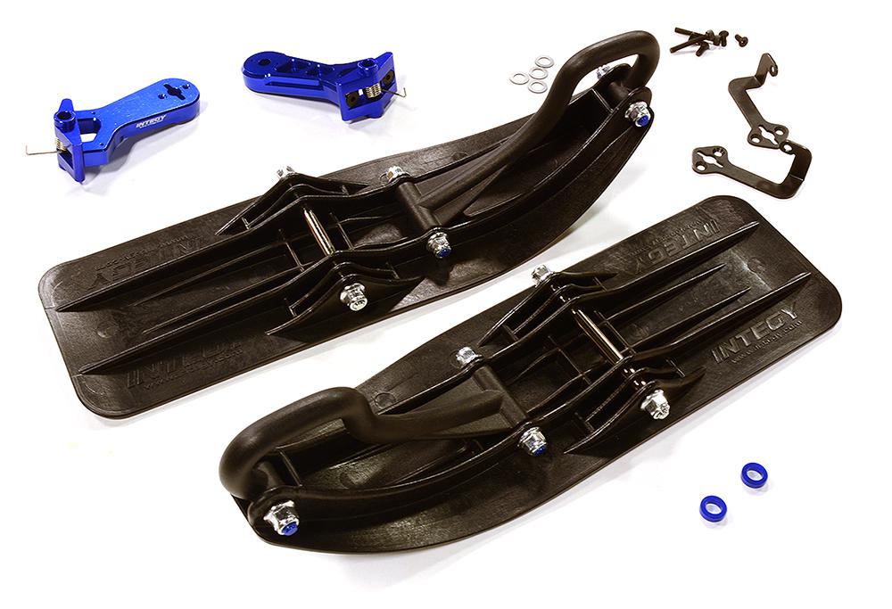 C28551BLUE Front Sled Ski Attachment Set for Traxxas 1/7 Unlimited Desert Racer (for RWD) - Image 1